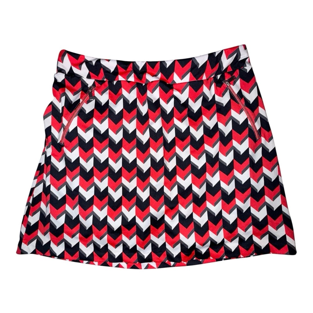 Tail Women's Black Red White Chevron Print Activewear Golf Skort Sz M Active